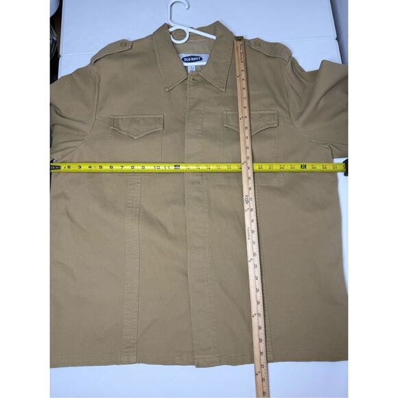 VINTAGE OLD NAVY BUTTON UP MILITARY STYLE CANVAS ENGINEER JACKET SZ XL SEE NOTES - Picture 7 of 12
